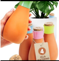 2 Pcs Ollas Terracotta Watering Pots Large - 14 Oz Self Watering Planter Insert Olla Watering System For 1-week Easy To Refill - Clay Plant Watering Globes For Outdoor & Indoor Plants [2 PCS, Bright]