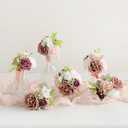 Ling's moment Dusty Rose Wedding Centerpieces Flowers Mini Bridesmaid Bouquets Set of 6 Pink Pre-Made Small Floral Wedding Table Floral Centerpieces (Dusty Rose)