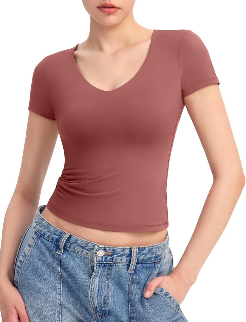 PUMIEY Women's V Neck Short Sleeve T Shirts Slim Fit Going Out Tops Sexy Basic Tee Sharp Collection XL PUMIEY Women's V Neck Short Sleeve T Shirts Slim Fit Going Out Tops Sexy Basic Tee Sharp Collection XL