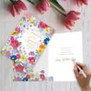 2 x Mothers Day Card for Mom, Wife, Grandma or Step Mom, Happy Mother's Day Card from Daughter, Son or Husband, Beautiful Floral Design