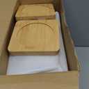 Mimorou 6 Set 7 oz Ceramic Mini Cocotte Set with Lid and Wooden Base Pumpkin Bowl Set with Handle Ceramic Soup Bowls Baking Ramekins Round Casserole for Home Thanksgiving Pumpkin Dish (Red)