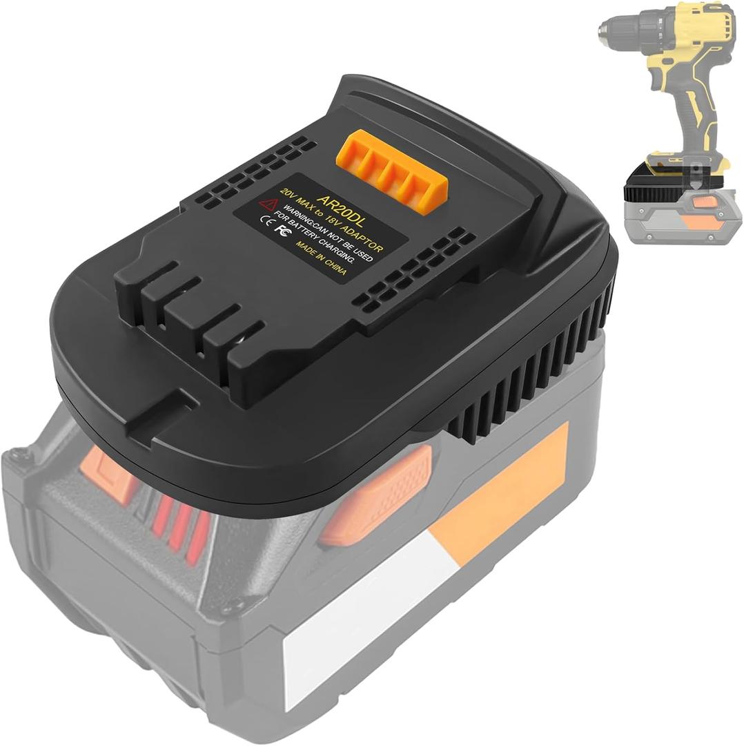 TPDL Adapter for Ridgid AEG 18V Battery to for DeWalt 20V MAX XR Cordless Tools, Use for Ridgid 18V Platform Batteries(Adapter Only)