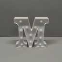 Restaurantware Illumify 8.1 x 1.2 x 8.7 Inch Light Up Letter 1 Durable Marquee LED Light - Letter M Touchproof White Plastic Party Light Keyhole Slot For Parties Weddings Or Special Events