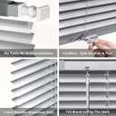 LazBlinds No Tools-No Drill 1" Aluminum Mini Blinds, Cordless Blinds for Indoor Windows, Light Filtering Horizontal Blinds and Shades for Window Size 20'' W x 48'' H, Silver Grey