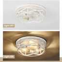 13 inch White and Gold Flush Mount Ceiling Light Fixtures,3-Light Modern Hallway Light Fixtures Ceiling, White and Gold Light Fixture Ceiling Mount for Farmhouse,Kitchen, Bedroom 1Pack