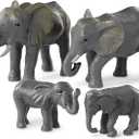 Terra by Battat – 2 Pieces African Elephant Toys Family Set – Realistic Plastic Safari Animals Figures – Animal Toys for Kids 3+ Years – Elephant Gifts & Baby Shower Decorations