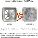 Non-Stick Disposable Air Fryer Aluminum Foil Liners Square 50PCS, Oil-Proof Aluminum Foil Tin Box Also for Steamer Basket Instant Pot Oven & Grill (7 * 7 Inch-Square)