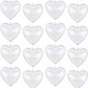Jangostor 20 Packs Clear Heart Ornaments Balls Valentines Day Ornaments Ball to Fill, DIY Plastic Fillable Valentine Decorations Tree Balls Baubles Craft Transparent Ball (6.5CM)