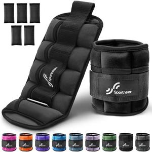 Sportneer Adjustable Ankle Weights for Women and Men 7 lbs/Pair Adjustable Leg Weights with Secure Straps, Strength Training Weighted for Yoga, Walking, Running, Aerobics, Gym, Physical Therapy 2 Pack