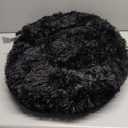 WESTERN HOME WH Calming Anti-Anxiety Donut Dog & Cat Bed, Warming Cozy Soft Round Cushion, Fluffy Faux Fur Plush Cuddler for Small Medium Dogs and Cats (20.0"L x 20.0"W x 8.0"Th, Black)