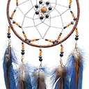 MOONFLY Dream Catcher Handmade Traditional Feather Dreamcatcher Hanging Home Wall Decoration Craft Ornament for Home, Bedroom, Kids, Boys Native American Style Dcor (Star)