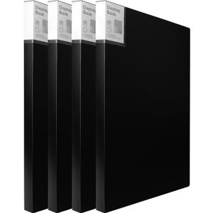 Art Portfolio 4 Packs Portfolio Folder with Plastic Sleeves Presentation Book with Sheet Protectors 11"x17" 30 Pockets 60 Pages Capacity