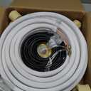 50ft Length Mini Split Line Set 1/4" 3/8" OD Copper Pipes Tubing and 3/8 White PE Thickened Insulated with Flared Nuts for Mini Split Air Conditioner HVAC or Heat Pump for 9000BTU (1/4+3/8 with wires)