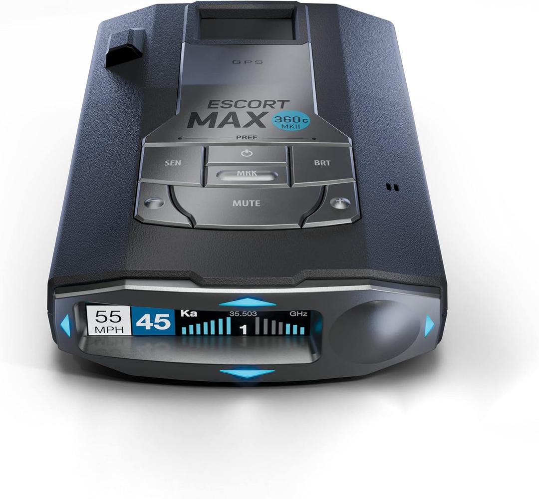 Escort MAX 360c MKII Laser Radar Detector - Dual-Band Wi-Fi and Bluetooth Enabled, 360 Directional Arrows, Exceptional Range, Shared Alerts, Apple CarPlay and Android Auto Compatible, Black
