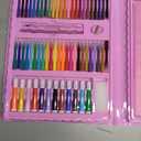 208-piece Drawing Set with Colored Pencils, Crayons, and Watercolors - a Stationery and Drawing Set.(208Pink)