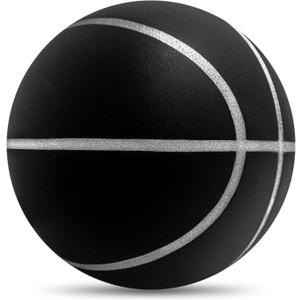 WAYNHUI Official Silent Basketball Size 7 (29.5") New Grooved Airless Foam Basketball for Quiet Dribbling and Indoor Training (Black)