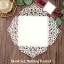 6.3 X 6.3 Inch 50PCS Blank Rose Gold Glitter Laser Cut Wedding Invitations With Envelopes Hollow Rose Pocket With Burgundy Ribbon Belly Band Wedding Invitation Cards For Wedding Invite