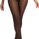 2 x Unbelievable Durability Tights, Rip Resistant Pantyhose, 40D Semi Sheer High Waist T-Crotch Strong Tights for Women (L)