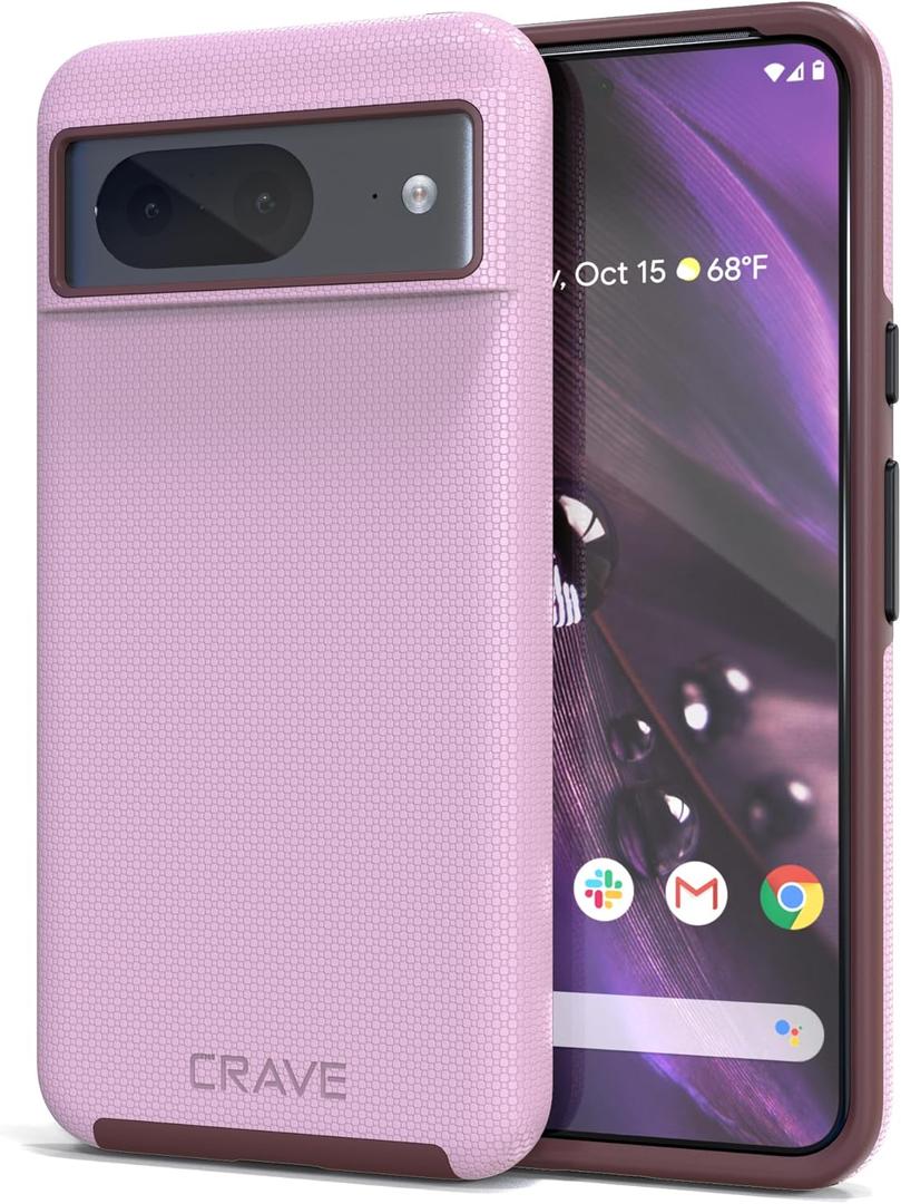 Crave for Google Pixel 8 Case, Shockproof Protection Dual Layer Case for Google Pixel 8 (6.2 inch) - Lilac