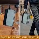 BLIRITEL Small Tool Bag, Heavy Duty Tool Pouch Zipper Bag with Dual Compartments, Multipurpose Tool Bag Organizer for Storage Tools & Crafts, 12x7 Inches (Gray)