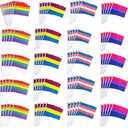 90 Packs Small New Intersex Progress Pride Rainbow Gay Stick Flag Mini Hand Held LGBTQ Flags Decorations 5x8inch