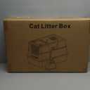 Stainless Steel Litter Box, Extra Large Litter Boxes for Big Cats, XLarge Metal Cat Litter Box with Lid, Anti-Urine Leakage XL Box with High Sides, Easy Clean, Non-Sticky, Scoop Included (Dark Grey)