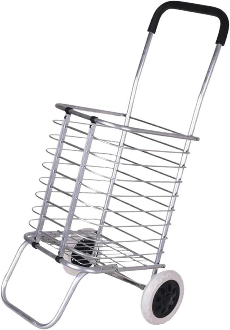 Camping Car Shopping Trolley Aluminum Alloy Climbing Stairs Carts Collapsible Hand Trailer with Wheels Camp Trolleies Utility Cart Multifunctional(2 Wheels) (2 Wheels)