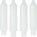MAITREYA White Candlesticks Short Taper Candle Dripless Dinner Candle for Wedding Party Decoration Home Dinner,6.5inch,4 Pack