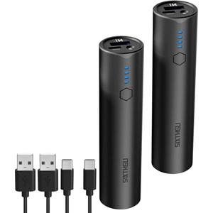 SIXTHGU Portable Charger, Power Bank, S03 2-Pack 5,000mAh Fast Charging USB-C (in&Out) for iPhone 15/15 Plus/15 Pro/15 Pro Max/14/13 Series and Android Phone, Black and Black