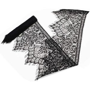 IDONGCAI Black Lace Trim Lace Ribbon Edge Trim Floral Eyelash Lace Ribbon for Garment Decoration and DIY Craft Lace Trimming 7.8''x3yards/lot
