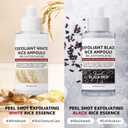 2PCS Rice Exfoliating Ampoule Set  Black & White Rice Brightening Duo for Glowing Skin | Gentle Peel + Pore Minimizing & Deep Hydration
