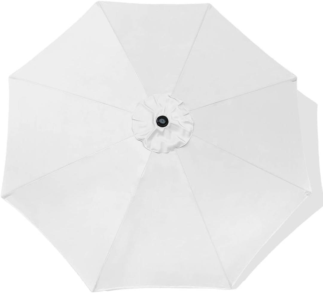 ontheway 11FT Patio Umbrella Enhanced Replacement Canopy Market Table 8 Ribs Umbrella Canopy (White, 11FT)