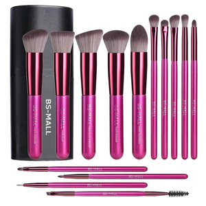 BS-MALL Makeup Brushes 18 Pcs Makeup Tools Kit Premium Synthetic Powder Foundation Contour Concealers Lip Brushes with Makeup Sponge & Eyeshadow Applicator Kit
