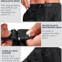 Haimont Women's 7 Inch Hiking Cargo Shorts with Belts Elastic Waist Nylon Quick Dry Water Resistant Camping Travel Trekking (Black, M)