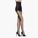 Hanes Silk Reflections Control Top Sheer Toe Silky Sheer High Waisted Pantyhose, Size: AB, Barely Black