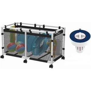Pool Accessories Bundle | 90 Gallons Pool Storage Bin (Mini Plus) +3 Inch Tablet Dispenser (L size)