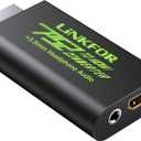 LiNKFOR PS2 to HDMI Converter for Sony Playstation 2 PS2 to HDMI Adapter with 3.5mm Headphone Audio Jack for HDTV HDMI Monitor, Black
