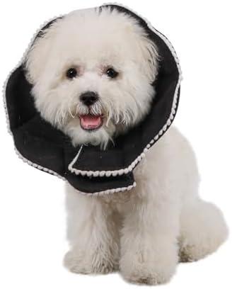 WZ PET Adjustable Dog Cat Cone,Soft Recovery Cat Cone Collar,Dog Protective Collar for Cats Surgery,Black,Small