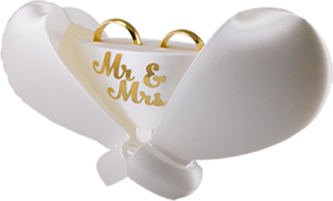 Engagement Ring Box for Proposal or Wedding Ceremony - Romantic Ring Gift Box - Promise Jewelry Holder - Ring Bearer Box - See Custom Variation for Name & Slot 1,2 or 3 (Mr and Mrs White)