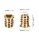 uxcell 3/8-16 x 20mm Threaded Inserts Nuts, 100pcs Threaded Inserts for Wood Furniture, Interface Hex Socket Drive Wood Insert Nuts with Hex Wrench