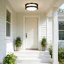 Drosbey 36W Dimmable LED Ceiling Light Fixture, 12in Flush Mount Light Fixture, Ceiling Lamp for Bedroom, Kitchen, Bathroom, Hallway, Super Bright 3500 Lumens, Black, 3000K Warm White