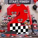 Race Car Piñata Pull String Cars Piñatas for Birthday Party Decorations Number 2 3 4 5 6 with Blindfold Stick Small Red Black Racing Theme 2nd 3rd 4th 5th 6th Party Supplies