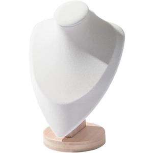 Justsoso 9" Bamboo Necklace Display Stand Jewelry Bust Holder Organizer Pendant Jewellery Rack For Home or Store Show (Beige)