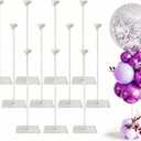 Reusable Acrylic Balloon Stand Kit  Heavy Duty Tabletop Display with Sticks and Base, Ballon Stands for Centerpieces, Centerpiece Table Decorations for Parties (12 Pack 16 inch)