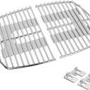 Stanbroil Stainless Steel Grill Cooking Grates for Weber Q1000 Series, Q1200, Q1400 Gas Grill, Replacement for Weber 7644 - Set of 2