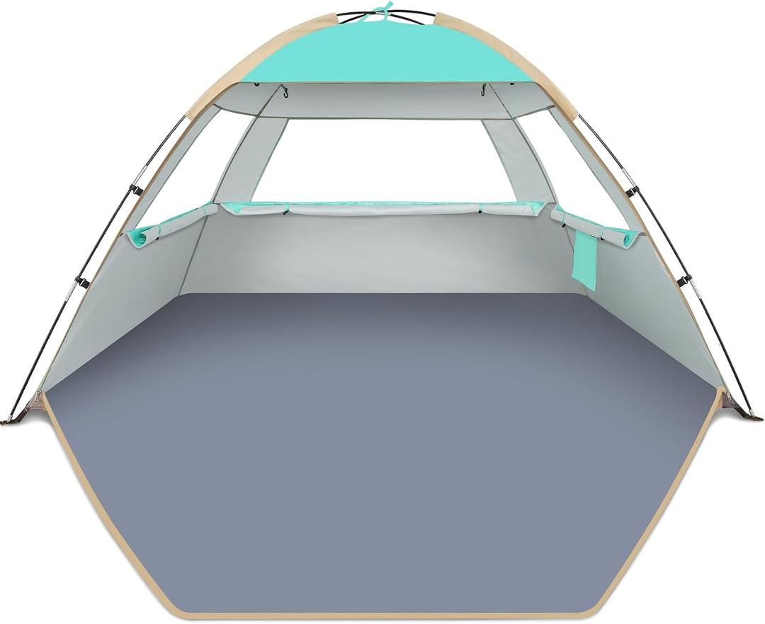 Gorich Beach Tent Sun Shelter for 3 Person with UPF 50＋ UV Protection, Lightweight & Easy Setup Beach Shade Canopy, Portable Beach Shade Tent Beach Cabana, Size: 3 Person