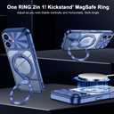 Ougsuico for iPhone 17 Case with Ring Stand Camera Protection Blue