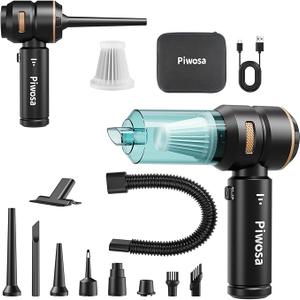 Handheld Vacuum Cordless, Car Vacuum Cleaner with High Power Strong Suction, Compressed Air Dusters with LED Light, Mini Portable Hand Vacuum Blower for Home, Pet (Navy)