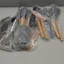 Umite Chef Silicone Kitchen Utensil Set, 34PCS Heat Resistant Kitchen Gadgets and Tools With Grater, Wood Handles for Nonstick Cookware (Dark Gray)