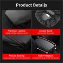 LECART Center Console Cover for Jeep Grand Cherokee Accessories 2022-2011 Car Armrest Cover Black Leather Red Stitches Auto Interior Anti-Scratch Protector Pad
